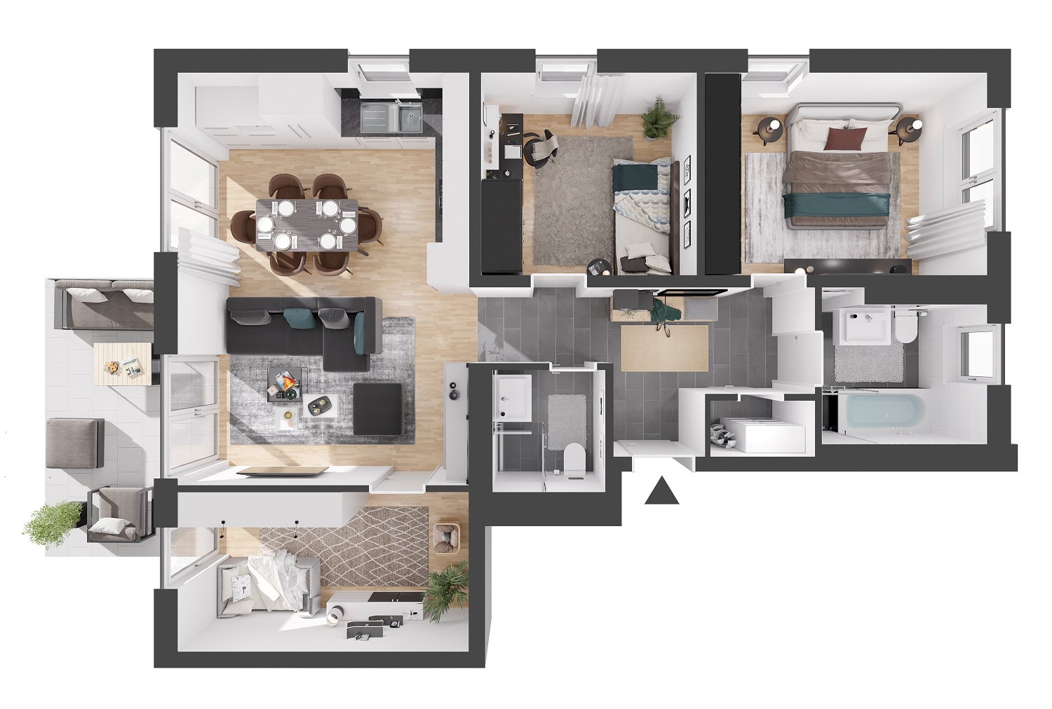 3D-Grundriss A1 Bischofsweiherstraße