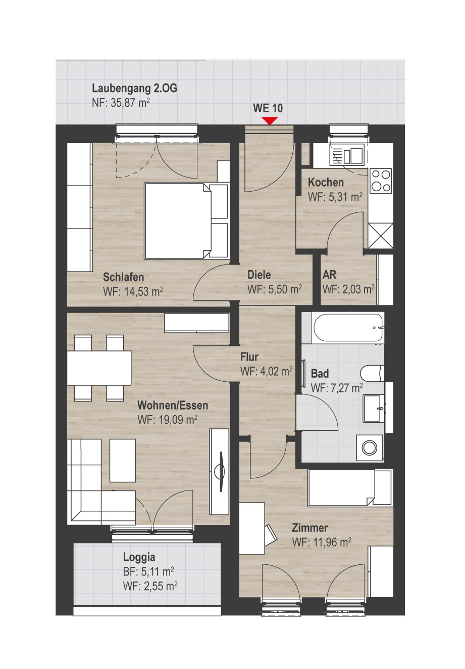 Grundriss WE 10 Parklife Gebersdorf