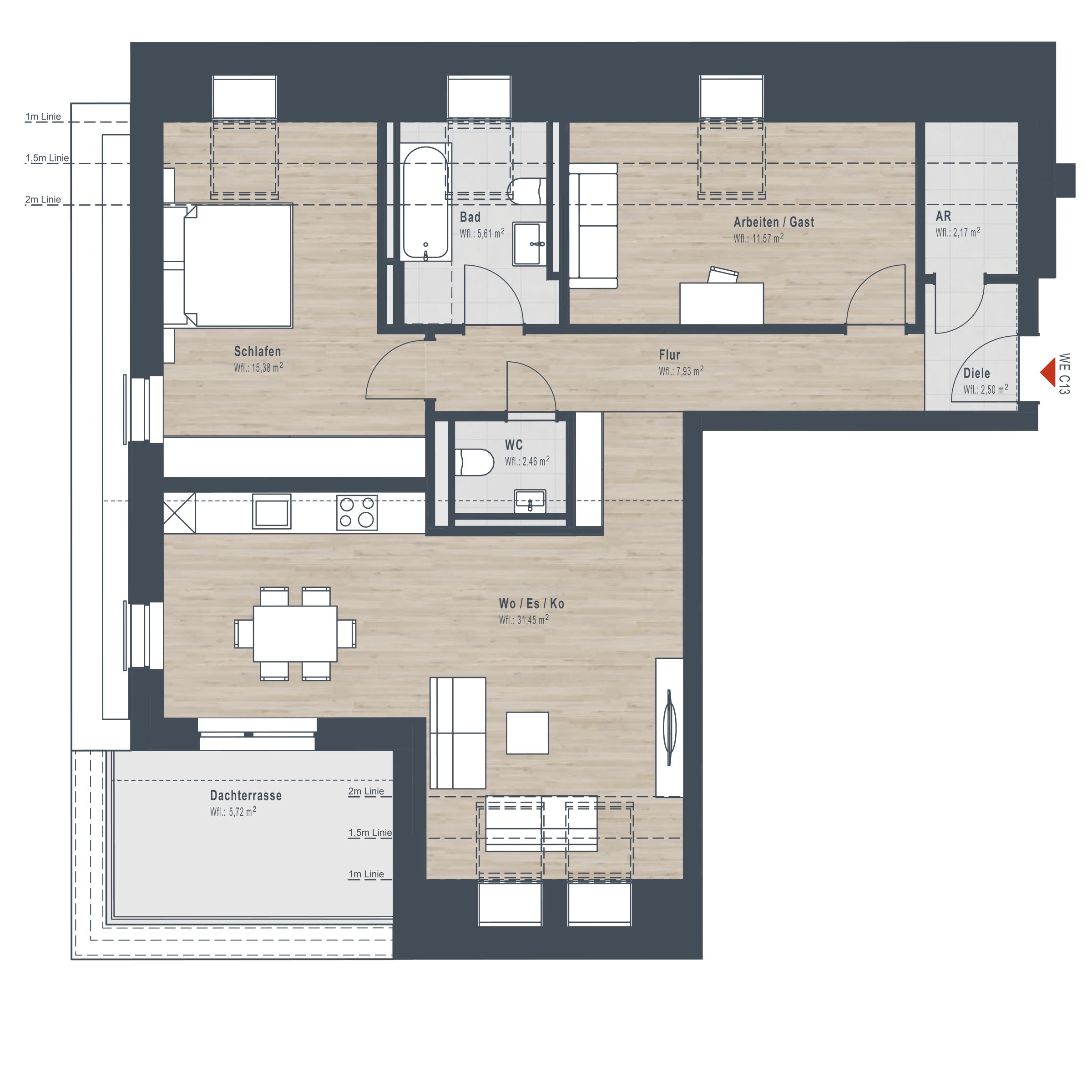 Grundriss WE C13 Gründlacher Gärten