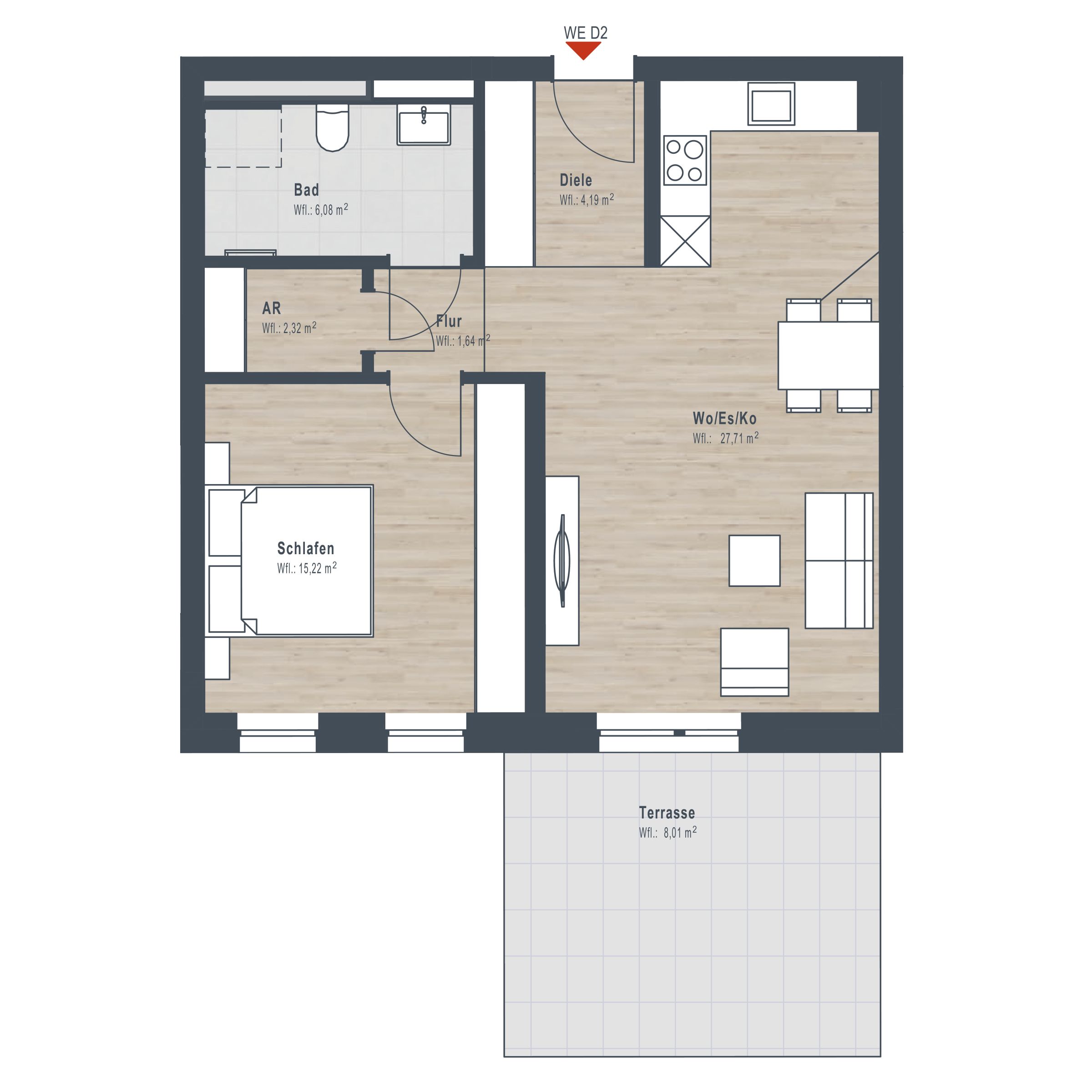 Grundriss WE D02 Gründlacher Gärten