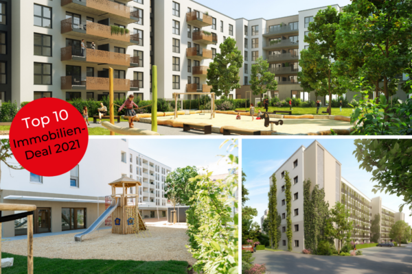 Drei Bauvorhaben der Schultheiß Projektentwicklung AG in Nürnberg mit dem Hinweis auf einen der Top10 Immobilien-Deals 2021