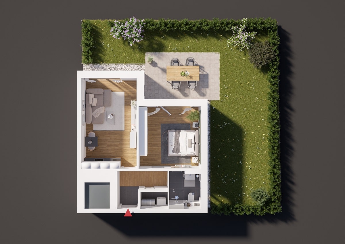 3D-Grundriss Wohnung B01 Großreuther Straße